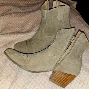 Taupe Suede Ankle Boots